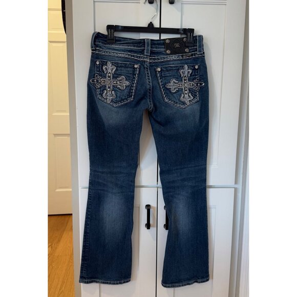 Miss Me Jeans Size 28 Cross Embroidered Rhinestones Boot Cut - Picture 8 of 9